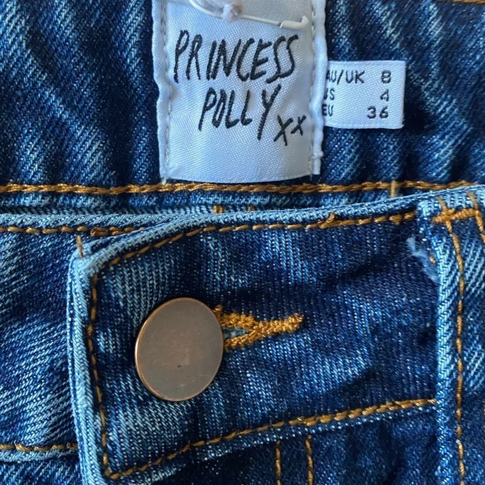 Princess Polly Tyler Dark Wash Cotton Denim Jeans